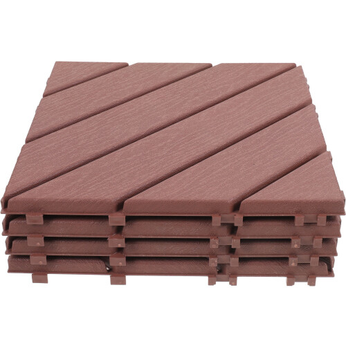4St Buiten Terras Tegels Plastic Koffie Interlocking Voor Balkon