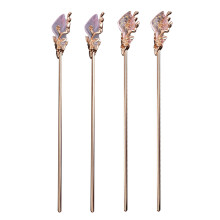 Gouden haarspeld voor vrouwen, metalen haarvork met strasssteentjes, vintage haaraccessoire voor speciale gelegenheden.