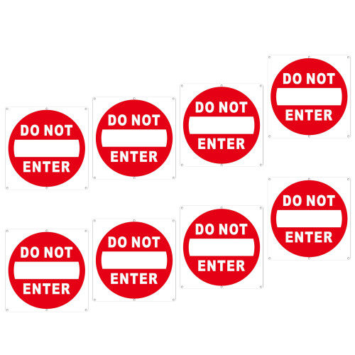 8 Piece Do Not Enter Sign Sticker Quick Installation No Entry