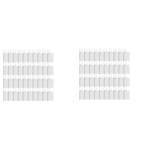 80 Pack Sublimation Keychain Blank Double Sided Heat Transfer Blank  Blank Board Key Ring Blank Sublimation DIY