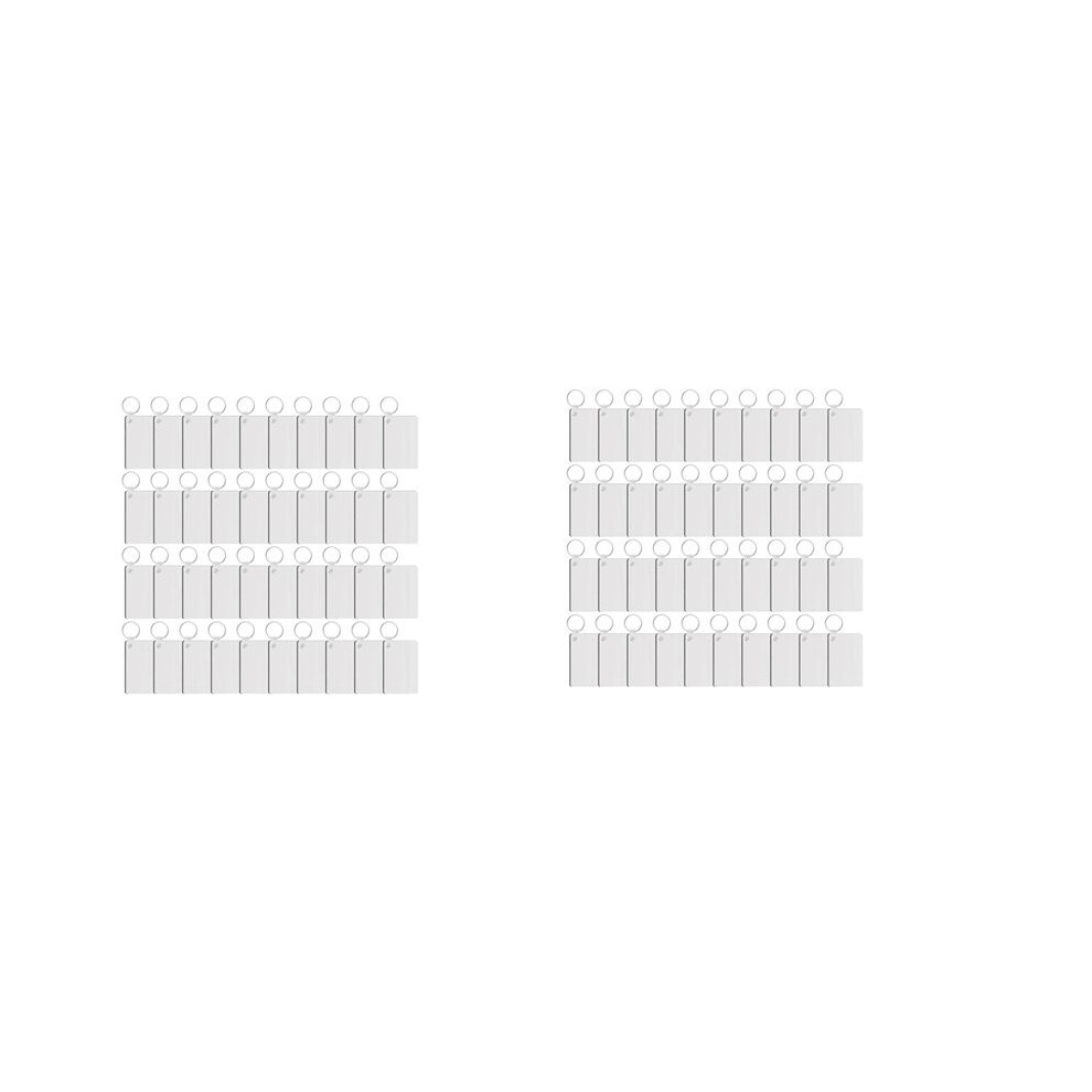 80 Pack Sublimation Keychain Blank Double Sided Heat Transfer Blank  Blank Board Key Ring Blank Sublimation DIY-image-OPC-PV8PVMM-NEW