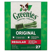 Greenies Original Dental Dog Chews, Regular - 27 Treats - (Dogs 25-50 lbs)