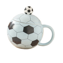 Sports Soccer Ball Coffee Cup 400ml Great For Office-Blue