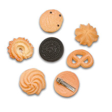 Realistische kunstmatige koekjes, haarclips in de vorm van nepvoedsel, creatieve accessoires en cadeaus voor vrouwen, 7 stuks