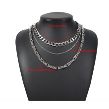 Colar em camadas estilo hip hop, 1 corrente grossa dourada, aço inoxidável eletrogalvanizado, pingente luxuoso banhado a ouro 14K, comprimento