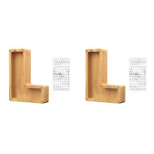 2X Holz Personalisierte Sparschwein Spielzeug Alphabet für Kinder Geld Jar Münze Erwachsene Spardose Brief Dekor (Alphabet-L)