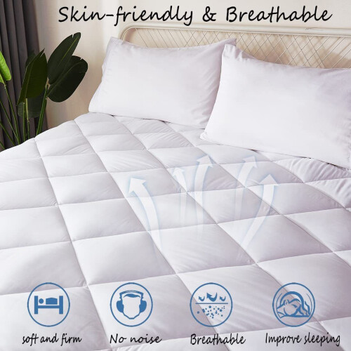 (2X Double) Quilted Mattress Protector 30cm Deep - Single, Double, King, Super King 1
