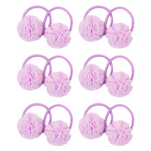 Elásticos de cabelo para meninas com cabelos médios a grossos, acessórios de cabelo para bebês, elástico com pompom fofo e atóxico que não