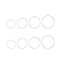 Pendientes de aro ligeros para mujer, pendientes hipoalergénicos de plata de ley con superficie lisa, cierre de mariposa, aros minimalistas de