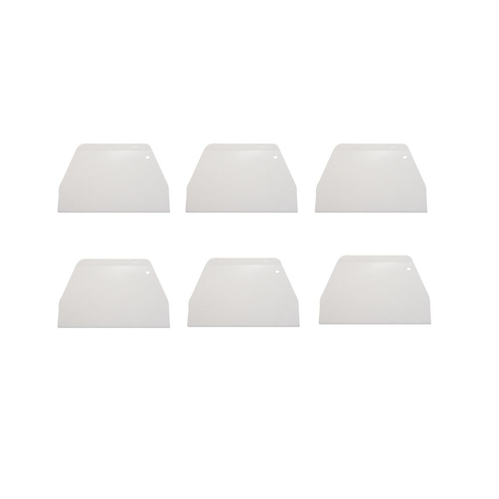 6Pcs 19 Cm X 12.5Cm Flat Plastic Cake Decorator Dough Pastry Scraper Tool White Brecantia