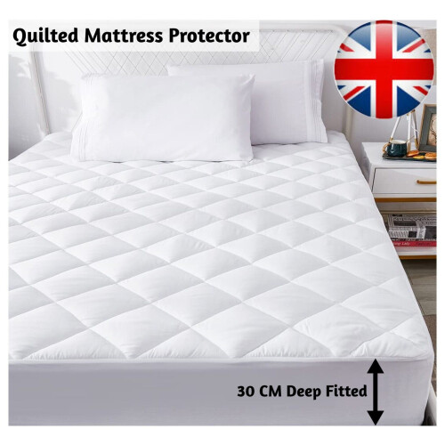 (2X Single) Quilted Mattress Protector 30cm Deep - Single, Double, King, Super King 2