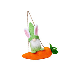 Jouet en peluche lapin carotte, poupée naine, ornement de-Vert