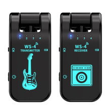 2.4G WS-4 Wireless Guitar System Guitar Transmitter Receiver for Electric Guitar Bass 48K/16bit Real- Transmission