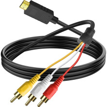 HDMI to RCA Cable 1080P Converter with Builtin Chip GoldPlated Connectors for Old TV DVD Projector