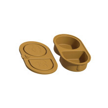 Space Saving Double Section Seasoning Tray Flexible Food-brown