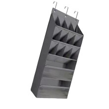 Rangement suspendu à 12 + 2 portes avec grandes poches à-Gris