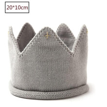 Warme und stylische Babykrone, Geburtstagsmütze, niedliche Acrylmütze, angenehm weich, in Grau oder Gold erhältlich, ideales Geschenk für den