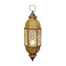 Elegant Moroccans Candle Holders Lantern For-White Brush Gold S