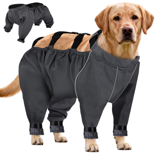 Combinaison de neige pour chien avec bottes attachées,-M