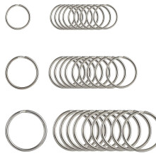 30Stück Flach Edelstahl Schlüsselringe, Runde flache Ringe Set3Größen (20mm25mm30mm) DIY Schlüsselanhänger Ring Metall Split Ring