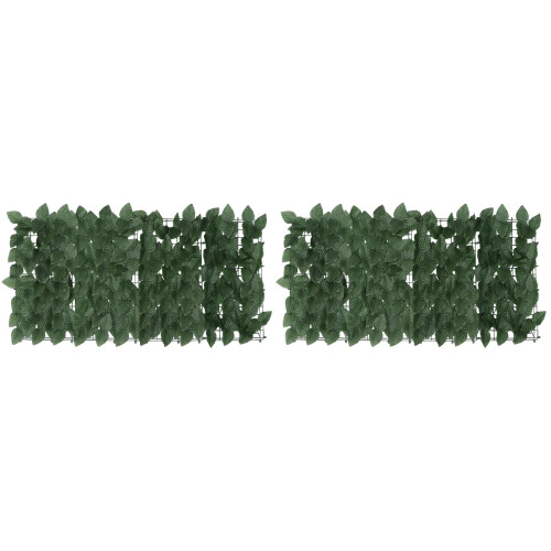 2 Folhas Simuladas Para Cerca Jardim Parede Sebe Artificial Verde 2