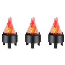 3X LED Fire Flame Effect Light Artificial Electric Flicker Campfire Lamp Party Decor Supplies US Plug
