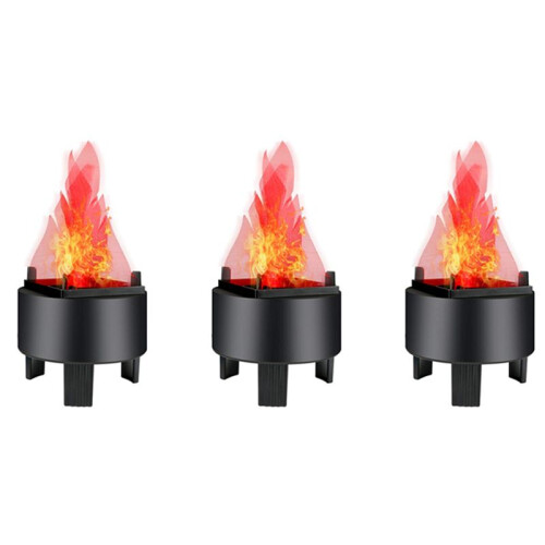 3X LED Fire Flame Effect Light Artificial Electric Flicker Campfire Lamp Party Decor Supplies US Plug