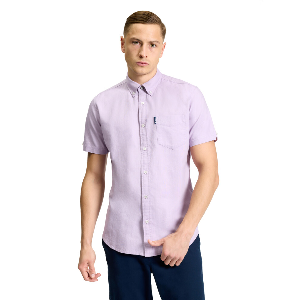 Ben Sherman Short Sleeve Signature Oxford Men's Shirt | Purple