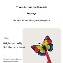 Pet Electric 3 In 1 Cat Giradischi Gatto Farfalla Volante Piuma Perforatrice Intelligente Auto-Intrattenimento Giocattoli per Gatti Verde