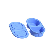 Dubbele sectie kruidenschotel voedselopbergdoos voor-Blauw