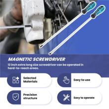 PENGGONG 2Pcs 12 Inch Long Slotted and Phillips Screwdriver Set Magnetic Screwdriver with Rubber Handle
