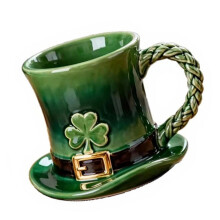 Elegante Keramik-Teetasse mit Kleeblatt-Design, ideal für-Grün M