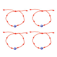 Heldigtrådarmbånd for kvinner, håndlaget snor justerbar størrelse ondt øye armbånd med beskyttelsessymbol, Hamsa håndamulettsmykke gave til