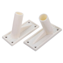 2Stk Flaggenhalter Kunststoff Wandbefestigung Stabiles Weißes Material