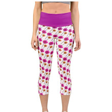 Awdenio Yoga Pants Damesmode Casual Lente en Zomer Bloemenprint Yoga Capri Broek