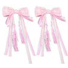 Presilha de cabelo chinesa com laço de fita, decoração de cabelo feita à mão, laço de fita de cetim, para mulheres, cores vibrantes em fundo