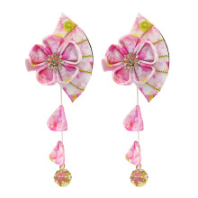 Elegantes acessórios de cabelo japoneses, decoração retrô com borla em formato de leque, ideia de presente exclusiva para mulheres.