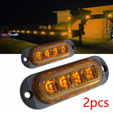 2X Gula LED Sidomarkeringsljus Lampindikator Lastbilssläpvagn 24V 12V