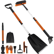4-in-1 Car Snow Brush with Ice Scraper Foam Grip Warm