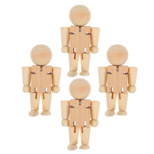 HOMEMAXS Unpainted Wooden Nutcracker Soldiers for Craft Use Beige DIY Handpainted Figures 4pcs