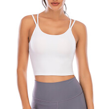 Dames sportbeha, stretch camisole, tanktop, gewatteerd, draadloos, gekruiste rug, yogabeha, yogavest, naadloze korte camisoles, dames tanktop,