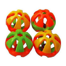 A&E Cage Company Happy Beaks Large Round Rattle Foot Toy for Birds 3" Wide, 1 Ct