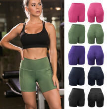 Dames yoga legging met zakken, hoge taille, compressie, workout, hardlopen, gymshorts voor fietsen, tafeltennis, volleybal, tennis.