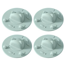 Set Of 3/4 Adorable Cats Head Cup Lid Dishwasher Safe And-Green