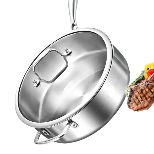 Large 30cm rustless Cooking Pan Works On Various Stovetops-A