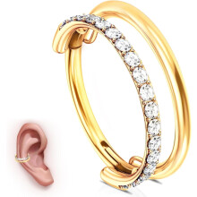 G23 Titan-Knorpel-Creolen (16G, 8/10/12 mm) – Hypoallergene Zirkonia-Ohrringe für Conch, Helix, Septum und Lippen, kompatibel mit G23