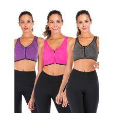 1/3/5-pack Racerback sport-bh sömlös sport-bh justerbar rem och avtagbar vaddering linne aktiv gym yoga träning sport-bh