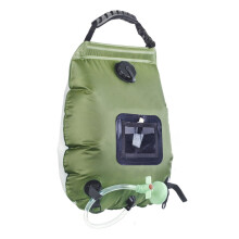 (Green) 20L Solar Shower Bag w/ Hose for Outdoor