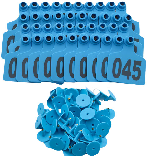 100 Count Livestock Identification Markers Produced For-Blue