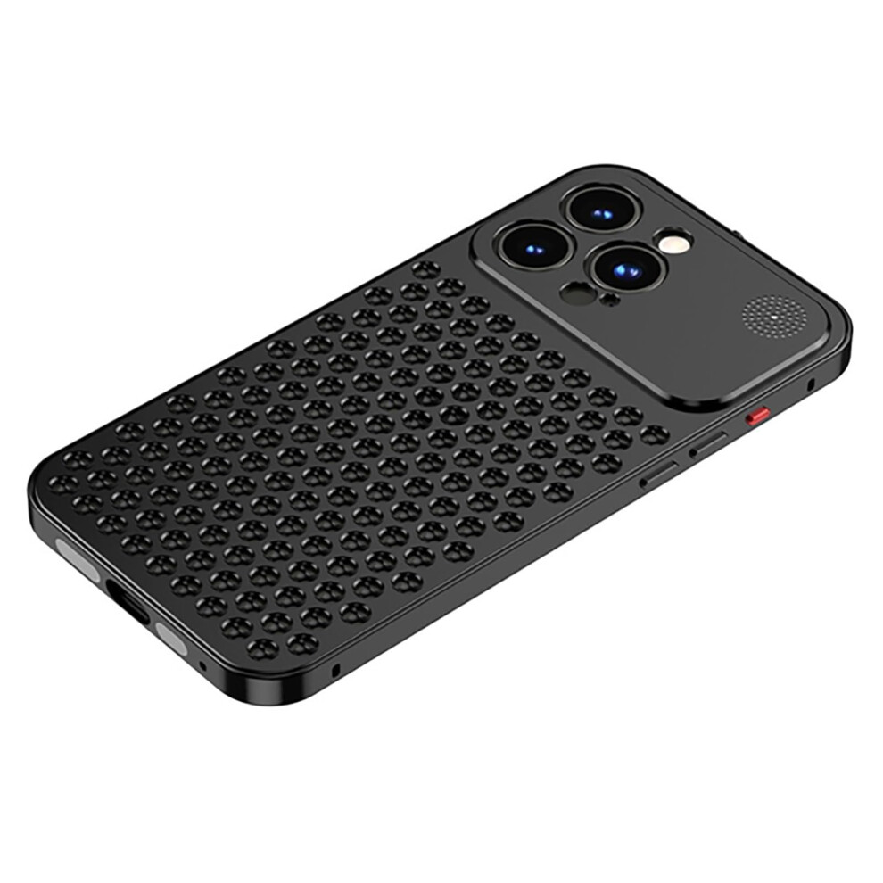 Protective Case With Heat Dissipation, Slim Metal Design And Aromatherapy Holder (Black) For Iphone 16 Pro Max Black 9092120168518